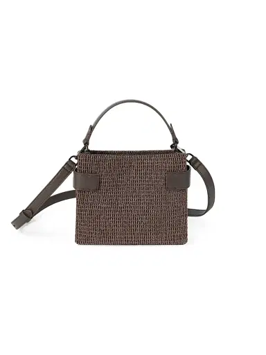 Brunello Cucinelli Women's Essence Small Top Handle Bag in Riding Leather - Brown | Thumbnail 1