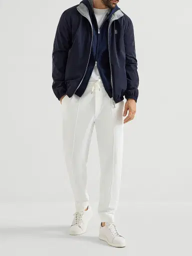 Brunello Cucinelli Men's Bonded Nylon Reversible Outerwear Jacket | Thumbnail 6 Brunello Cucinelli Men's Bonded Nylon Reversible Outerwear Jacket | Thumbnail 6