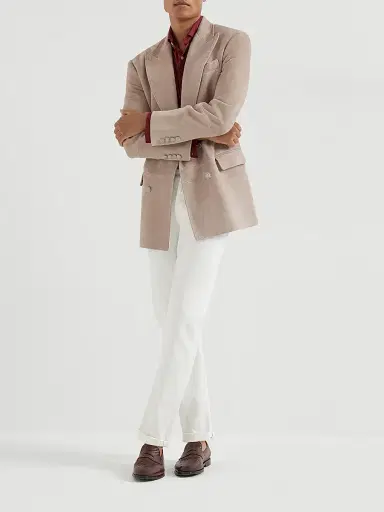 Brunello Cucinelli Men's Silk and Cotton Jersey Shirt with Spread Collar | Thumbnail 6