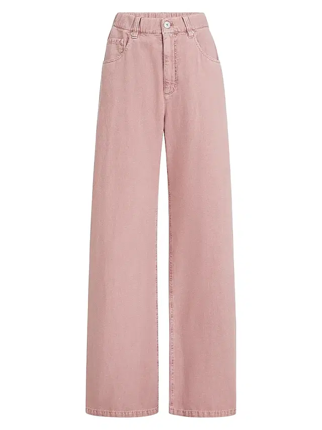 Brunello Cucinelli Women's Garment Dyed Contemporary Trousers - Pink