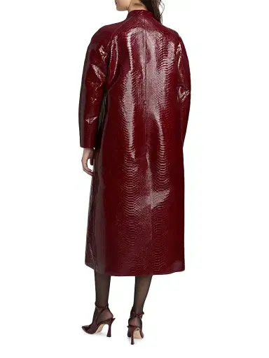 Tom Ford Women's Snake-Embossed Leather Biker Coat | Thumbnail 5