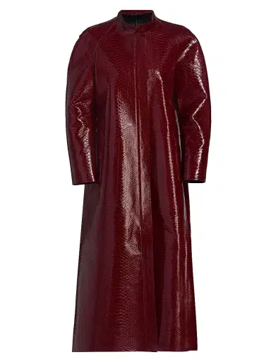 Tom Ford Women's Snake-Embossed Leather Biker Coat | Thumbnail 1
