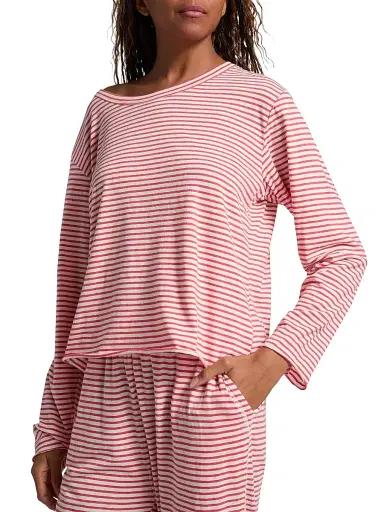 Papinelle Women's Jada Striped Cotton Pajamas - Rosewater Red Stripe | Thumbnail 6 Papinelle Women's Jada Striped Cotton Pajamas - Rosewater Red Stripe | Thumbnail 6