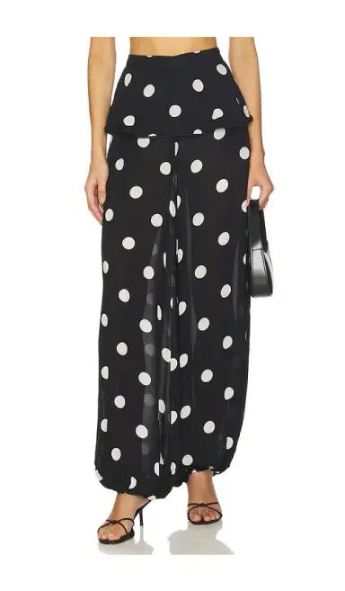ADRIANA DEGREAS Polka Dot Peplum Pants | Thumbnail 1 ADRIANA DEGREAS Polka Dot Peplum Pants | Thumbnail 1