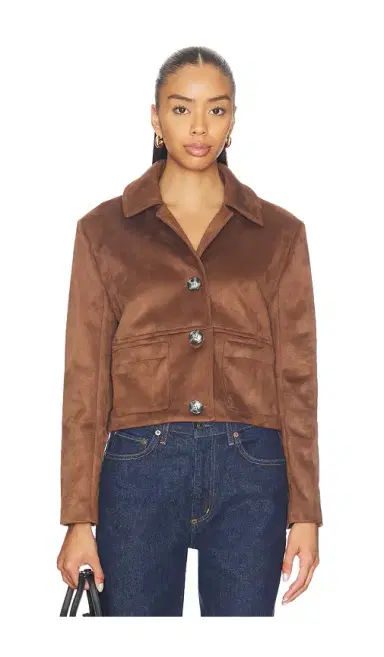 Milkwhite Cropped Faux Leather Jacket | Thumbnail 2