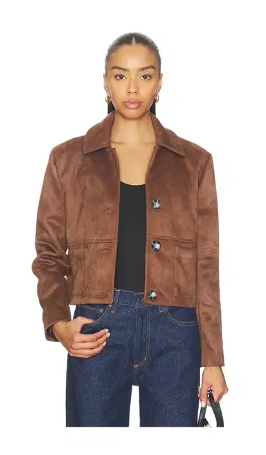 Milkwhite Cropped Faux Leather Jacket | Thumbnail 1