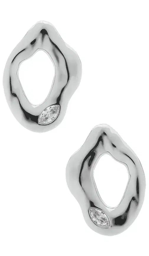 Melting Metal Crystal Earrings