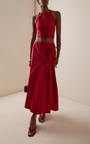 Marlies Grace Exclusive Lou Lou Cotton Midi Tie Skirt | Thumbnail 2 Marlies Grace Exclusive Lou Lou Cotton Midi Tie Skirt | Thumbnail 2