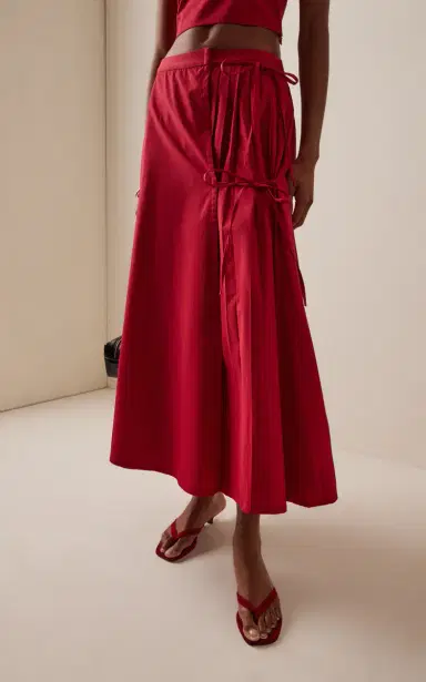 Marlies Grace Exclusive Lou Lou Cotton Midi Tie Skirt | Thumbnail 3 Marlies Grace Exclusive Lou Lou Cotton Midi Tie Skirt | Thumbnail 3