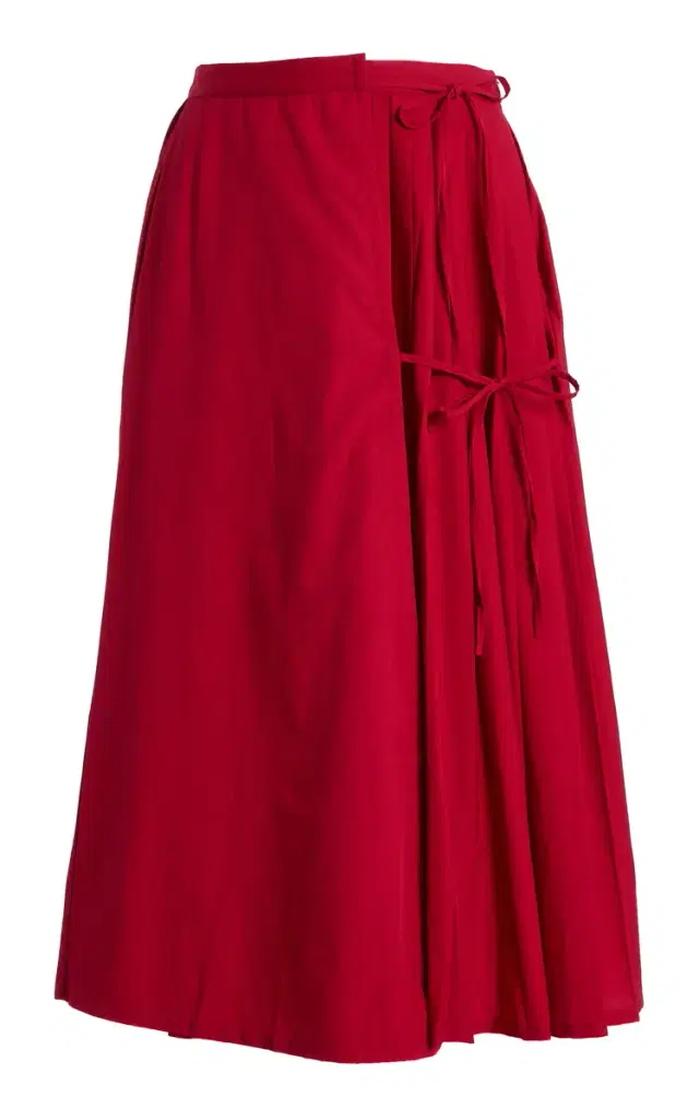Exclusive Lou Lou Cotton Midi Tie Skirt