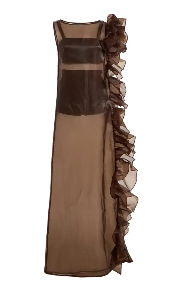 Bea Ruffled Organza Maxi Dress