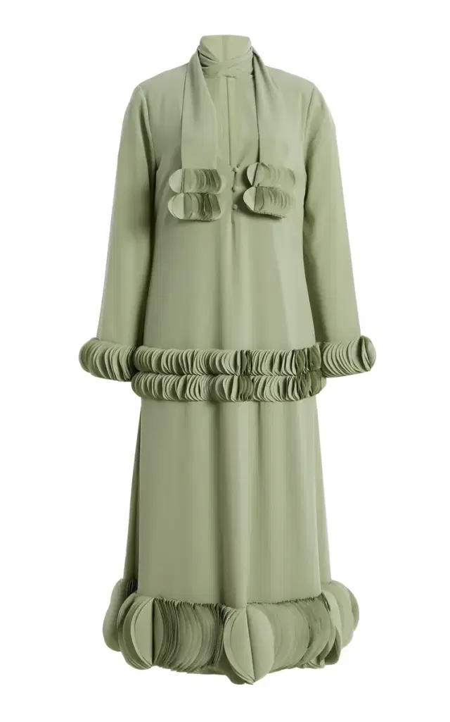 Zuella Ruffled Crepe Midi Dress