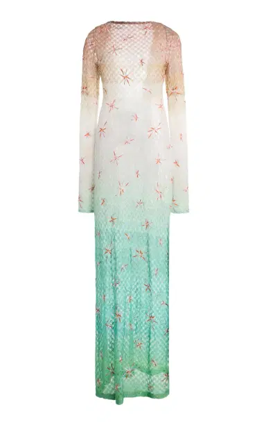 Missoni Embroidered Metallic-Knit Maxi Cover-Up Dress | Thumbnail 1