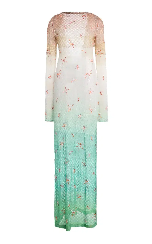 Missoni Embroidered Metallic-Knit Maxi Cover-Up Dress