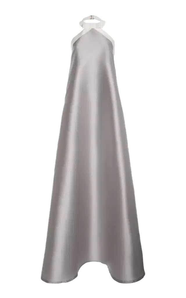 GRETA CONSTANTINE Sparrow Satin Trapeze Gown