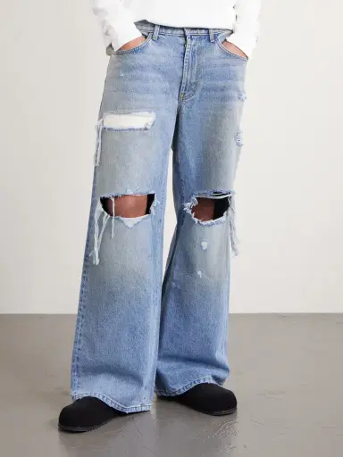 Satoshi Nakamoto Blessed To Be Stressed Straight-Leg Distressed Jeans - Men | Thumbnail 3