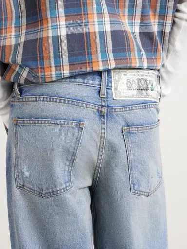 Satoshi Nakamoto Blessed To Be Stressed Straight-Leg Distressed Jeans - Men | Thumbnail 6
