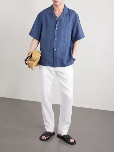 Lardini Tapered Linen Drawstring Trousers - Men | Thumbnail 2 Lardini Tapered Linen Drawstring Trousers - Men | Thumbnail 2