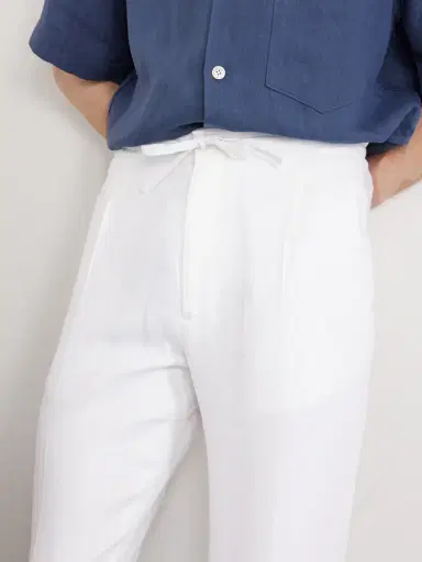 Lardini Tapered Linen Drawstring Trousers - Men | Thumbnail 6 Lardini Tapered Linen Drawstring Trousers - Men | Thumbnail 6