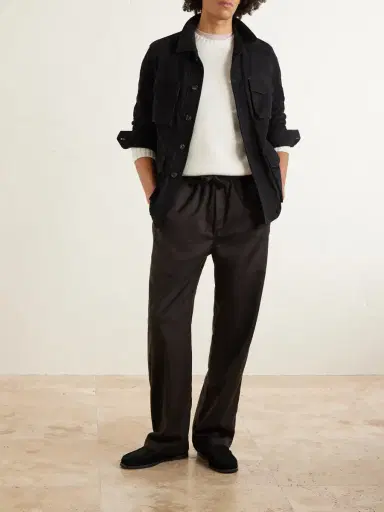 Saman Amel Straight-Leg Cashmere Drawstring Trousers - Men | Thumbnail 2