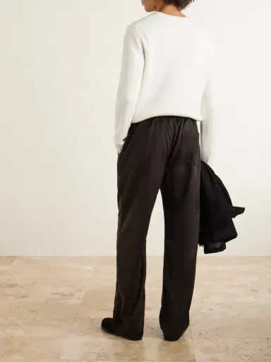 Saman Amel Straight-Leg Cashmere Drawstring Trousers - Men | Thumbnail 4