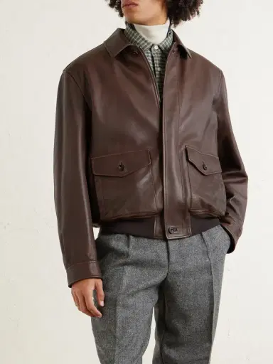 Ralph Lauren Purple Label Leather Bomber Jacket - Men | Thumbnail 3 Ralph Lauren Purple Label Leather Bomber Jacket - Men | Thumbnail 3