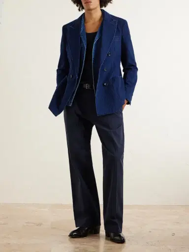 Tom Ford Double-Breasted Herringbone Denim Blazer - Men | Thumbnail 2