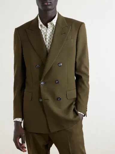 Tom Ford Slim-Fit Double-Breasted Wool, Cashmere and Silk-Blend Blazer - Men | Thumbnail 3 Tom Ford Slim-Fit Double-Breasted Wool, Cashmere and Silk-Blend Blazer - Men | Thumbnail 3