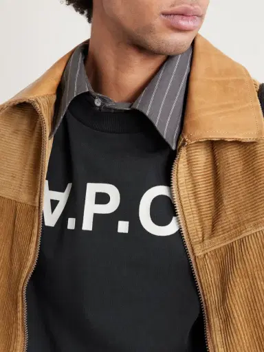 A.P.C. Standard Grand VPC Logo-Flocked Organic Cotton-Jersey T-Shirt - Men | Thumbnail 5
