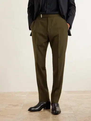 Tom Ford Atticus Straight-Leg Wool, Cashmere and Silk-Blend Canvas Suit Trousers - Men | Thumbnail 3