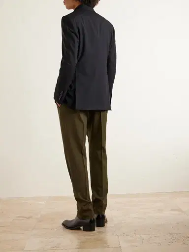 Tom Ford Atticus Straight-Leg Wool, Cashmere and Silk-Blend Canvas Suit Trousers - Men | Thumbnail 4