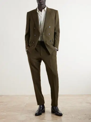 Tom Ford Atticus Straight-Leg Wool, Cashmere and Silk-Blend Canvas Suit Trousers - Men | Thumbnail 6