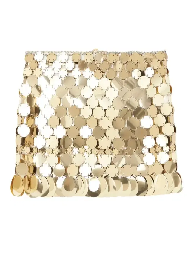 Paillette-embellished Chainmail Mini Skirt