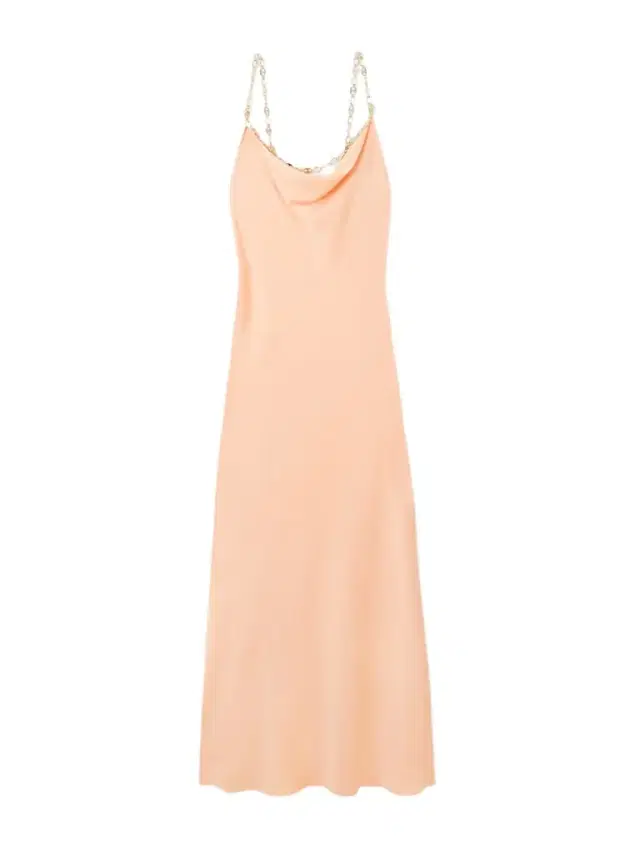 Chain-embellished Crepe Midi Dress