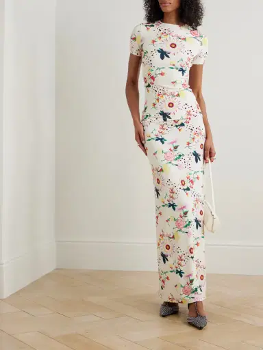 Rabanne Floral-print Jersey Midi Skirt | Thumbnail 2 Rabanne Floral-print Jersey Midi Skirt | Thumbnail 2