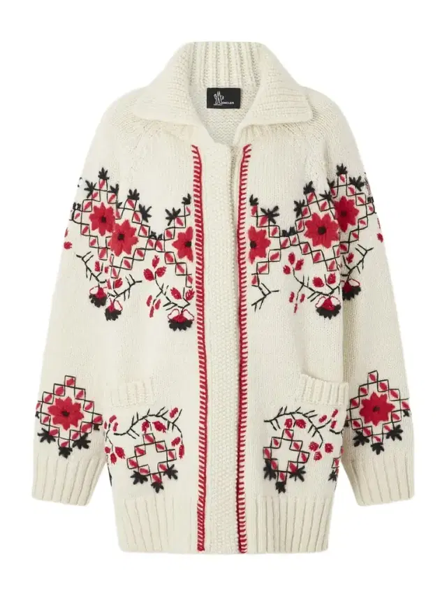 Embroidered Wool-blend Cardigan
