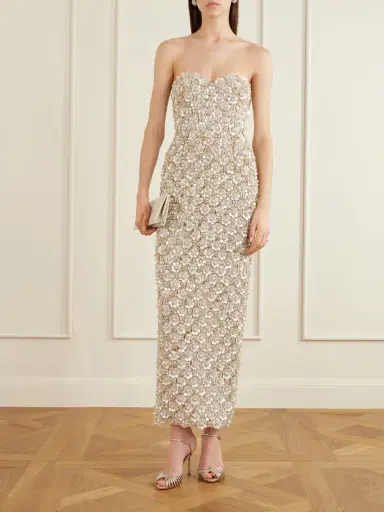 Oscar de la Renta Embellished Tulle Bustier Gown | Thumbnail 2 Oscar de la Renta Embellished Tulle Bustier Gown | Thumbnail 2