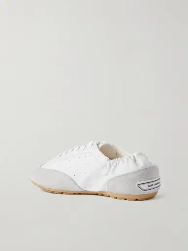 Saint Laurent Lewis Suede-trimmed Leather Sneakers | Thumbnail 2 Saint Laurent Lewis Suede-trimmed Leather Sneakers | Thumbnail 2