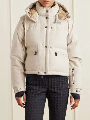 Moncler Grenoble Yintab Convertible Hooded Padded Wool-flannel Down Ski Jacket | Thumbnail 3 Moncler Grenoble Yintab Convertible Hooded Padded Wool-flannel Down Ski Jacket | Thumbnail 3