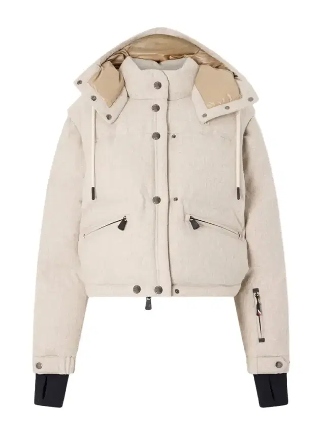 Yintab Convertible Hooded Padded Wool-flannel Down Ski Jacket