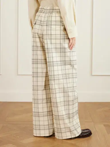 Jil Sander Checked Cotton-poplin Wide-leg Pants | Thumbnail 4 Jil Sander Checked Cotton-poplin Wide-leg Pants | Thumbnail 4