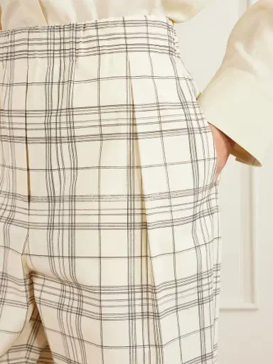 Jil Sander Checked Cotton-poplin Wide-leg Pants | Thumbnail 5 Jil Sander Checked Cotton-poplin Wide-leg Pants | Thumbnail 5
