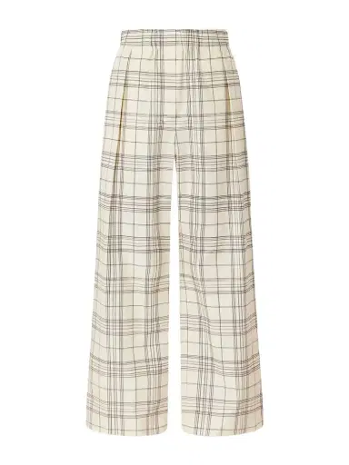Jil Sander Checked Cotton-poplin Wide-leg Pants | Thumbnail 1 Jil Sander Checked Cotton-poplin Wide-leg Pants | Thumbnail 1