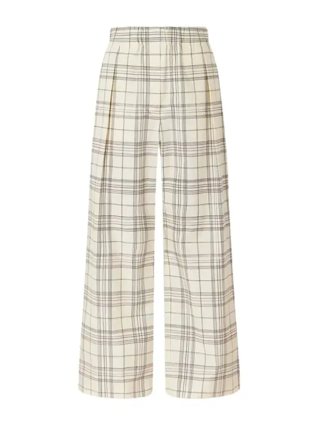 Checked Cotton-poplin Wide-leg Pants
