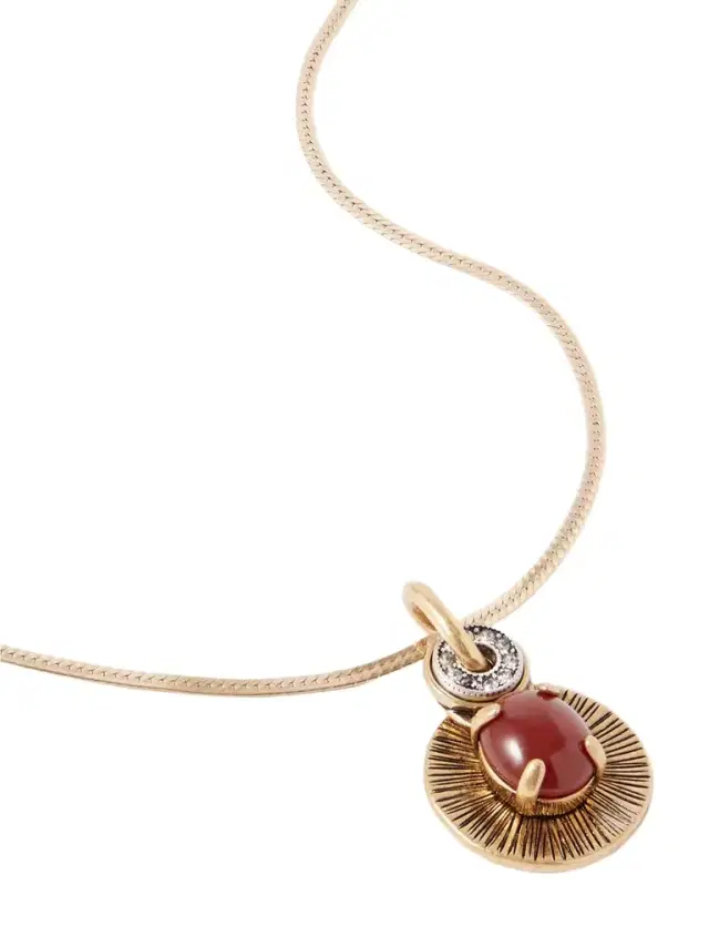 Soli Bon Gold-plated, Carnelian And Crystal Necklace