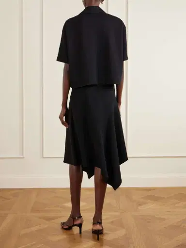 Jil Sander Cropped Crepe Polo Shirt | Thumbnail 3 Jil Sander Cropped Crepe Polo Shirt | Thumbnail 3