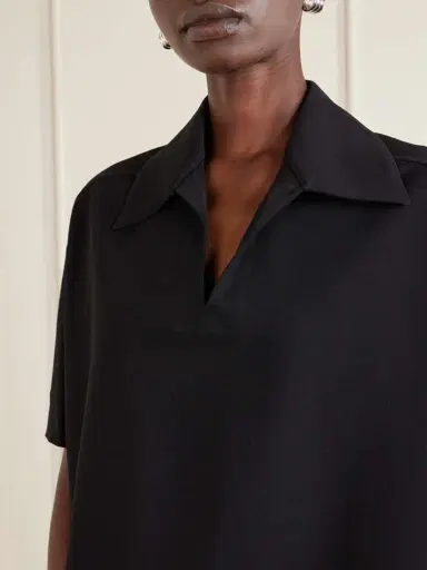 Jil Sander Cropped Crepe Polo Shirt | Thumbnail 4 Jil Sander Cropped Crepe Polo Shirt | Thumbnail 4