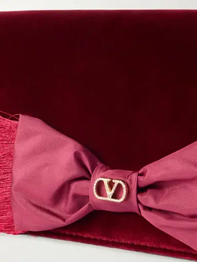 Valentino Garavani Vlogo Signature Mini Bow-detailed Velvet Shoulder Bag | Thumbnail 5