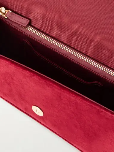 Valentino Garavani Vlogo Signature Mini Bow-detailed Velvet Shoulder Bag | Thumbnail 6