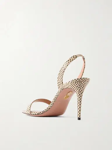 Aquazzura So Nude 85 Polka-dot Leather Slingback Sandals | Thumbnail 3